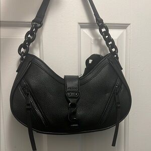 Aldo Black Shoulder Bag with Chain-Link Strap